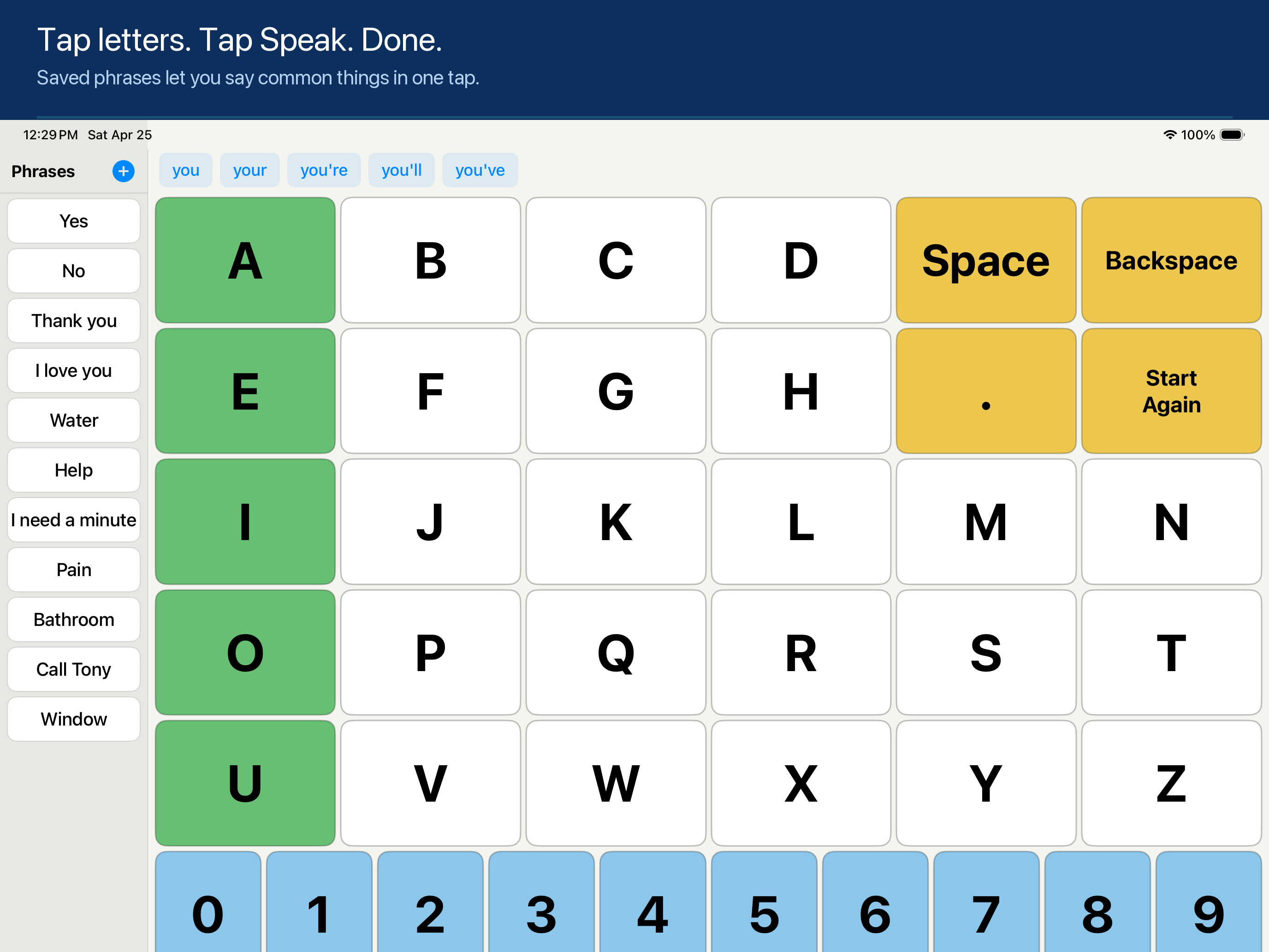 Composing and speaking a phrase